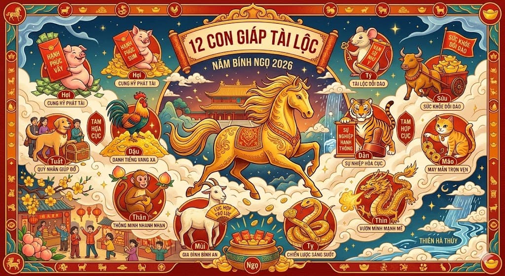 Năm 2026 Con Giáp Nào Lên Ngôi? Bật Mí Top 3 Vượng Vận Tài Lộc