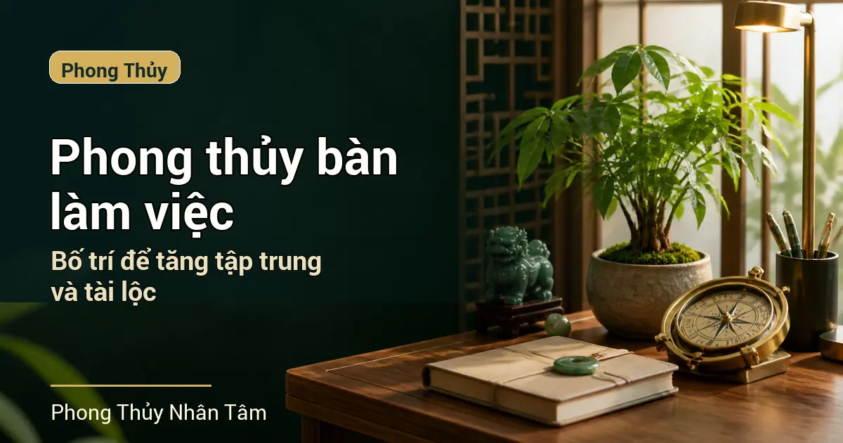 Phong thủy bàn làm việc: Cách bố trí để tăng tập trung và tài lộc
